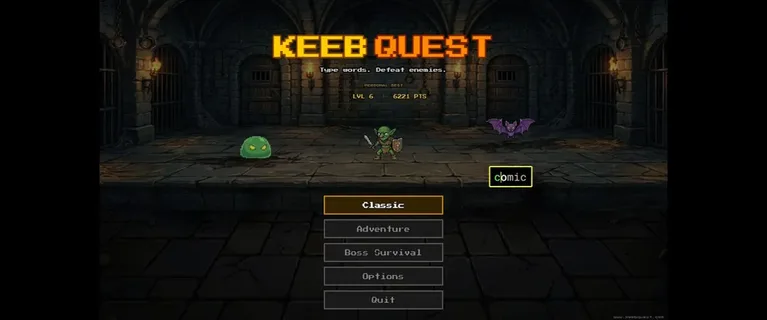 Keeb Quest: Typing Battles 游戏截图 1