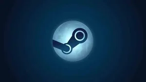 一张显示任天堂Switch屏幕的画面，屏幕上呈现Steam客户端的黑色主界面，顶部有Steam标志和菜单栏，下方为游戏库列表区域，界面处于运行状态。