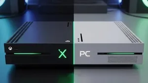 一张展示华硕ROG Ally掌机与Xbox手柄并置的实物图，两者均置于黑色背景上，设备外观清晰可见，无文字或界面信息。