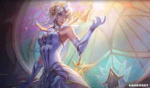 《英雄联盟》中拉克丝与恶魔小丑的对比图,两人姿势相似,均呈站立举手姿态,背景为简约深色,用于说明社区流传的‘一体两面’梗